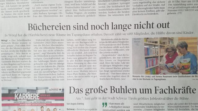Artikel in der Tiroler Tageszeitung am 6. Mai 2025