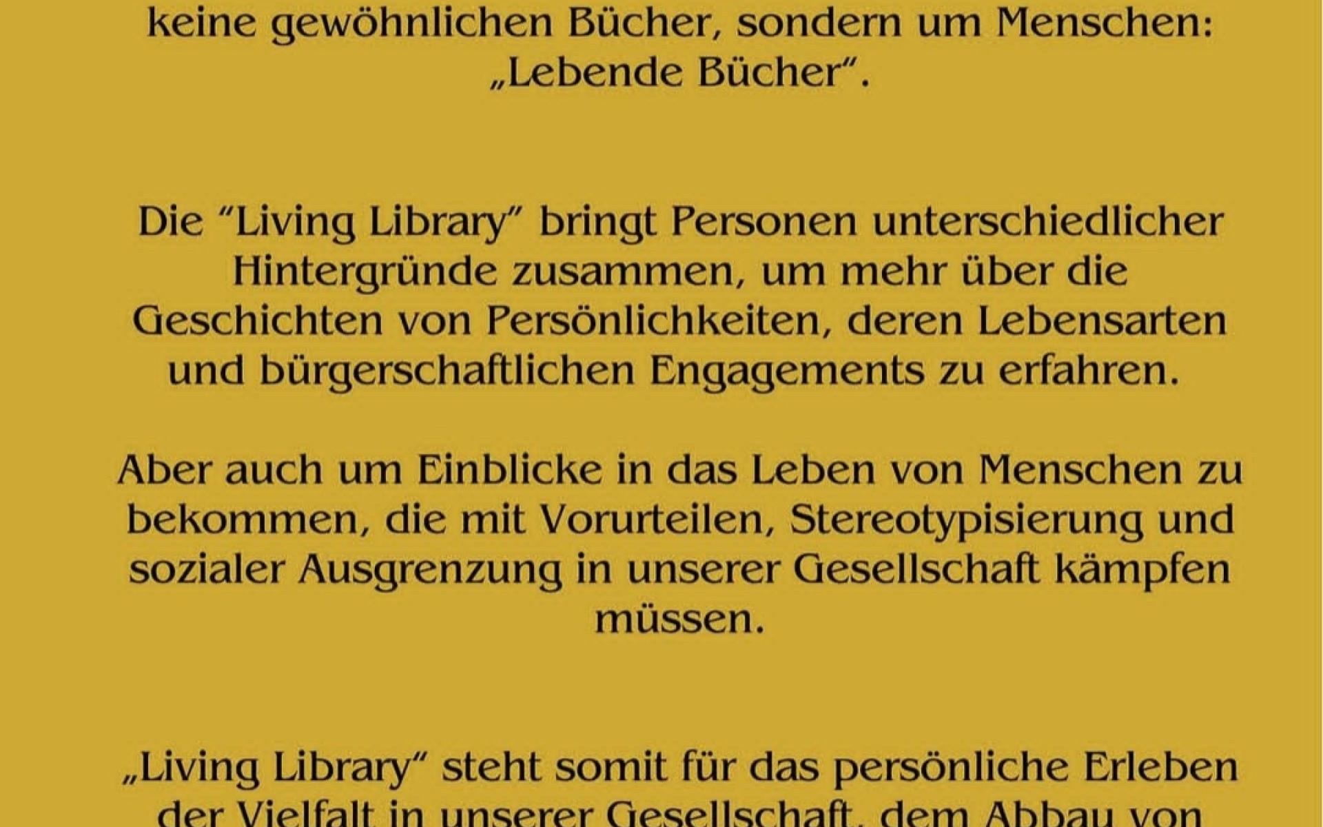 Sprich mit lebenden Büchern